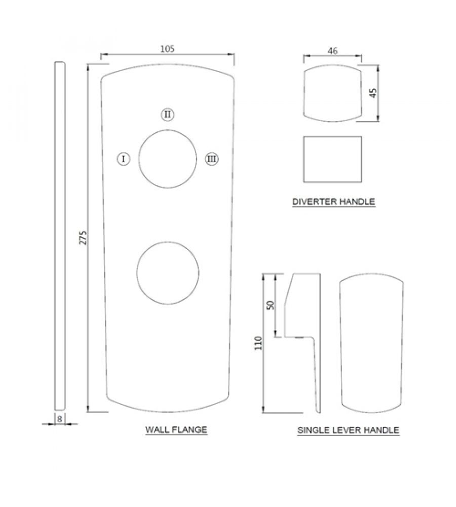 Aquamax Exposed Part Kit of Single Lever Shower Mixer - Chrome |  KUP-35783KPM|