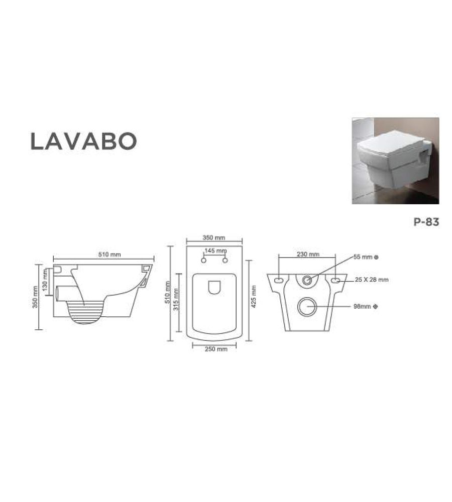 LAVABO V-9008 Wall Hung