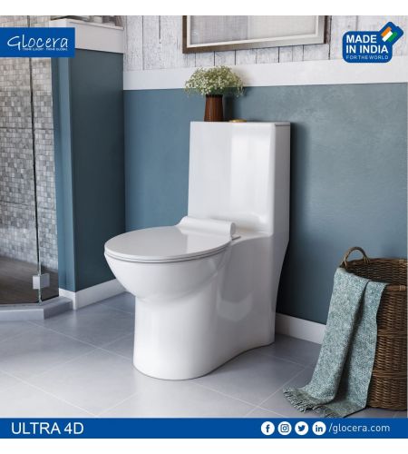 ULTRA 4D GG/OP/58006 ONE PIECE WATER CLOSET | FLOOR MOUNTED | RIMLESS | SLIM PP SEAT COVER | WITH TORNADO FLUSH