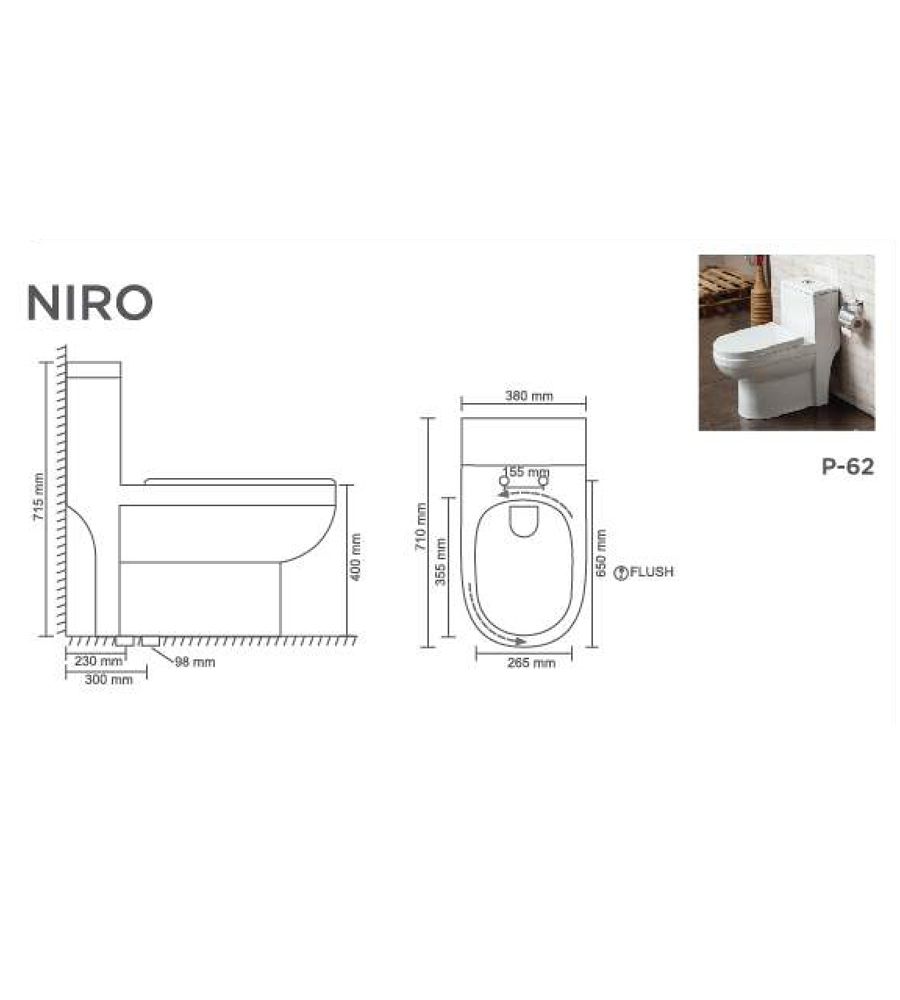 NIRO V- 10009 Floor mounted Tornado Flush | Siphonic System