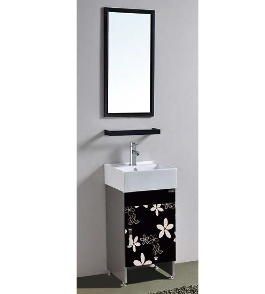 NS-170 Bathroom Vanity With Self and mirror | Floor mounted Stainless Steel Vanity