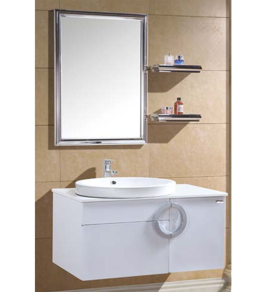 NS-220 Bathroom Vanity with Mirror, Self pair | Floor mounted Stainless Steel Vanity