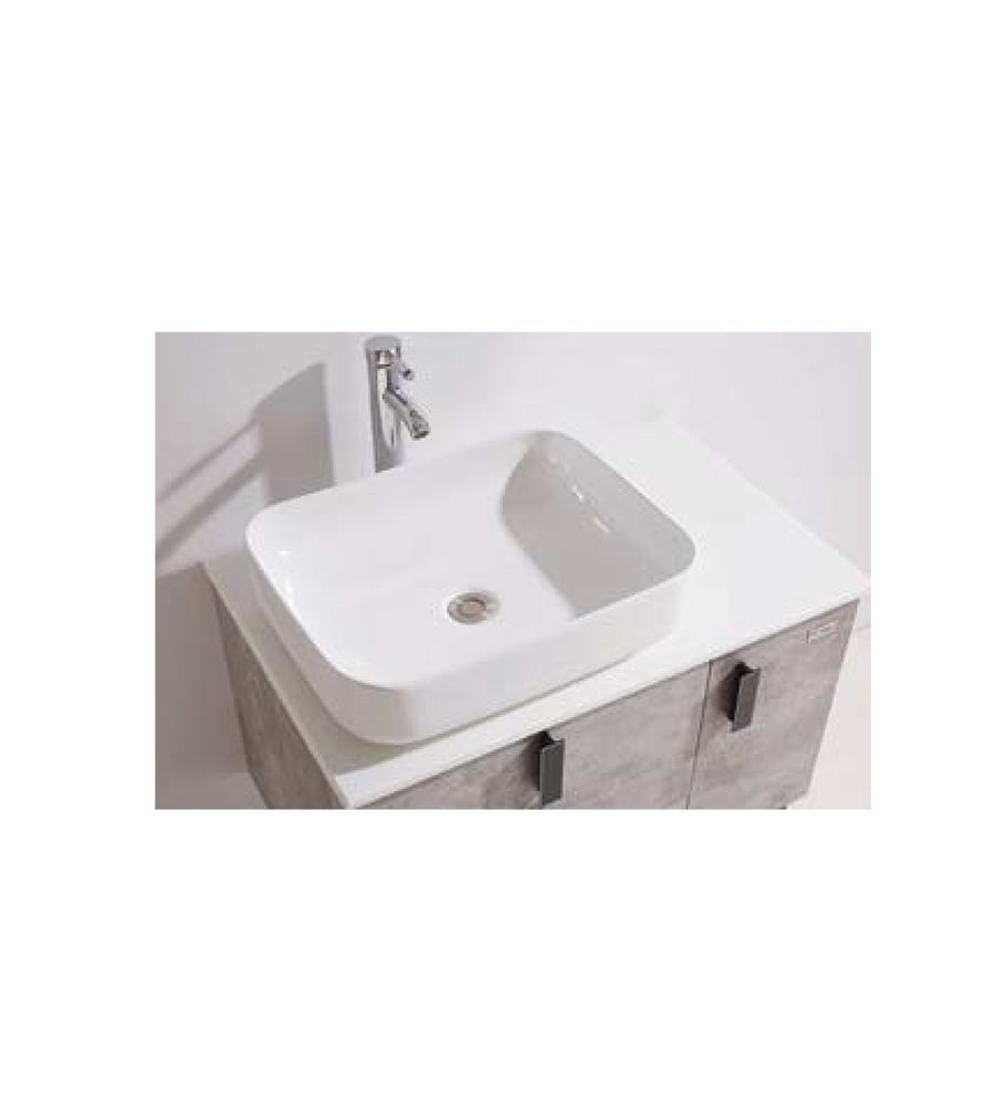NS-910 Bathroom vanity Floor mounted with mirror and side self | Stainless Steel Vanity