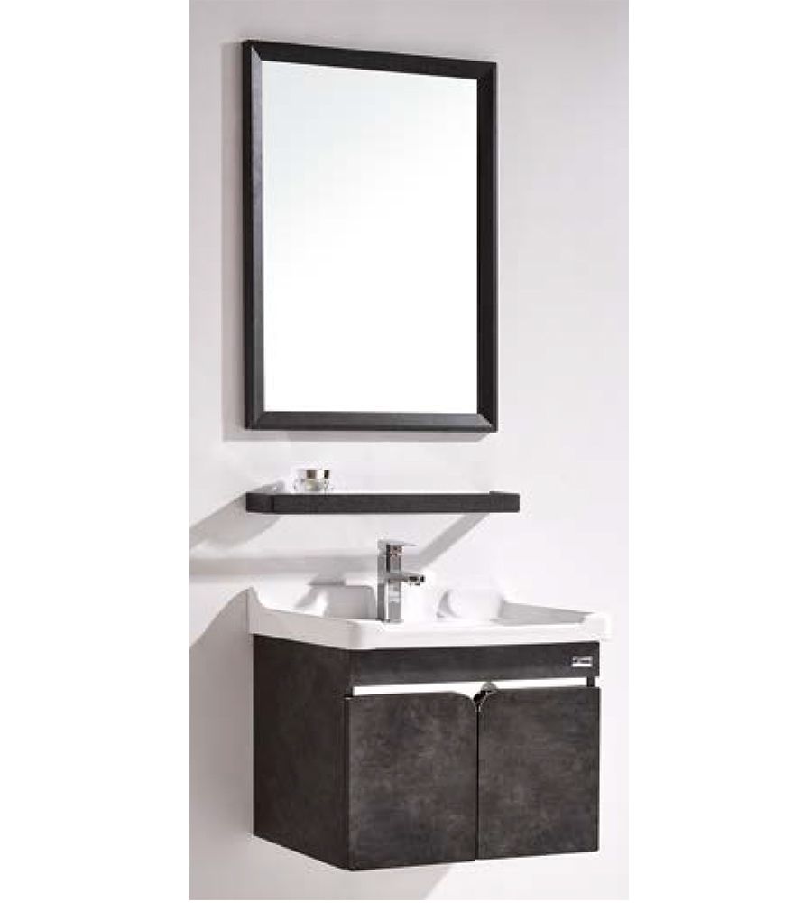 NS-950 Bathroom Vanity With Washbasin, self and mirror | Stainless Steel Wall mounted vanity