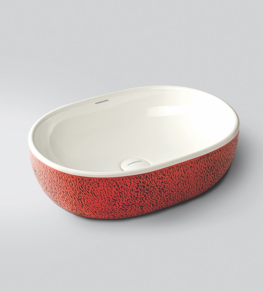 RED GLOSSY Table Top Basin | Kala Collection