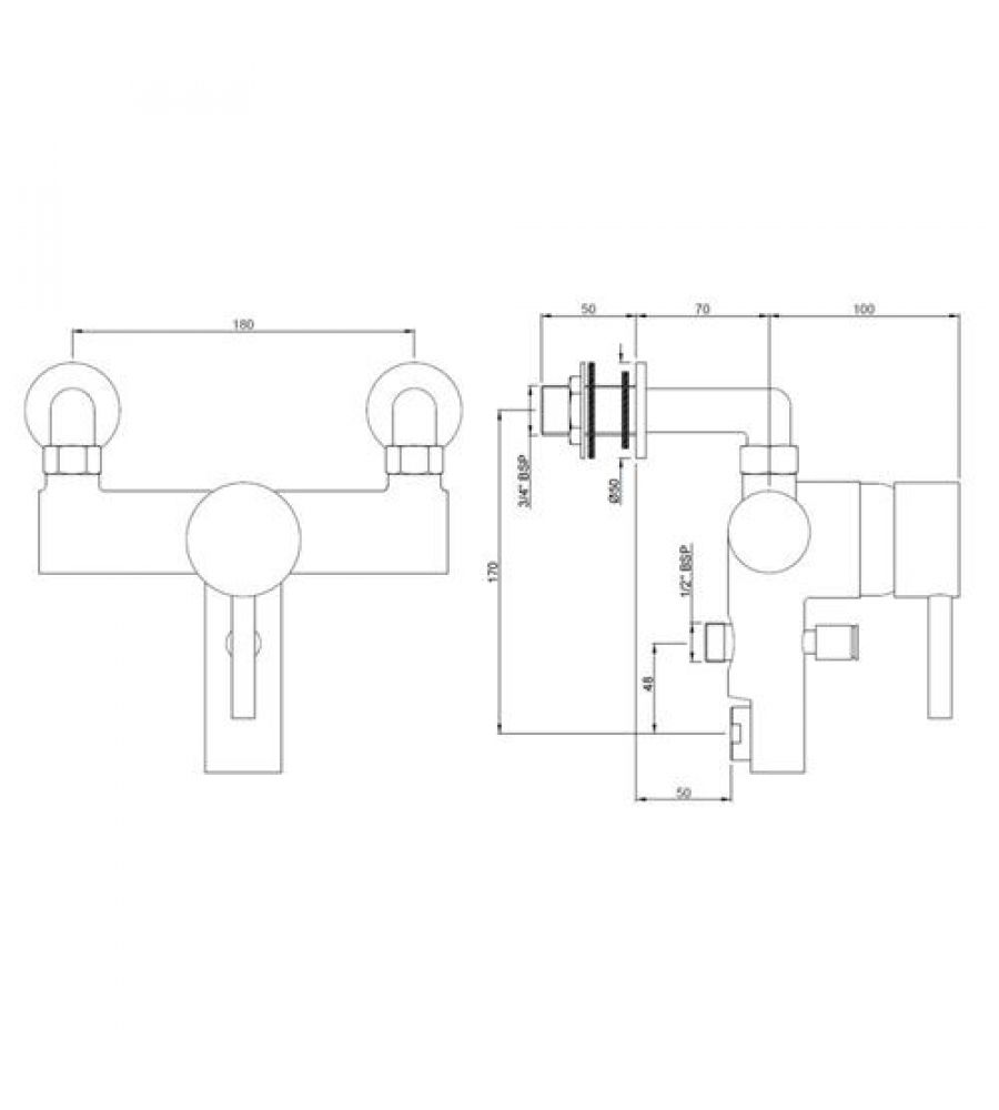 Single Lever Bath Tub Mixer (High Flow) | FLR-5133 |Wall Mixer |