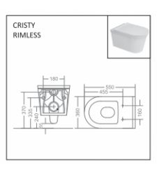 CRISTY RIMLESS GG/WH/55012 Wall Hung | Tornado Flush