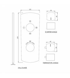 Diverter|KUP-35683KPM|Aquamax Exposed Part Kit of Thermostatic Shower Mixer with 3-way diverter - Chrome