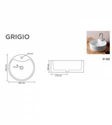 GRIGIO V-6018 Table Top Basin | Glossy