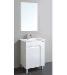 NP-1002 Bathroom Vanity with washbasin and mirror | PVC Floor mounted Vanity
