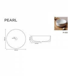 PEARL V-6043 Table Top Wash-Basin | Glossy
