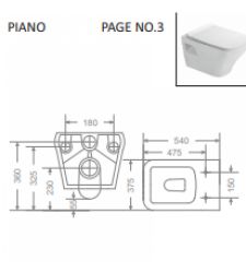 PIANO GG/WH/55019 Wall Hung | Wall Mounted Water Closet