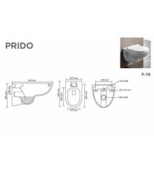 PRIDO V-9009 | Wall Hung | With Slim Seat Cover | Wall Mounted