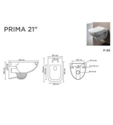 PRIMA  V-9001| Wall Hung | 21" | Wall Mounted