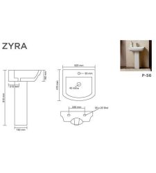 ZYRA V-1533/02 Basin  With  Pedestal
